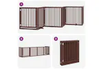 Vidaxl Dog Gate With Door Foldable 6 Panels Brown 480 Cm Poplar Wood Vidaxl Dog Gate With Door Foldable 6 Panels Brown 480 Cm Poplar Wood