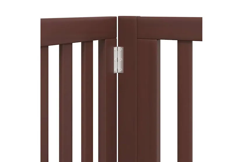 Vidaxl Dog Gate With Door Foldable 6 Panels Brown 480 Cm Poplar Wood Vidaxl Dog Gate With Door Foldable 6 Panels Brown 480 Cm Poplar Wood