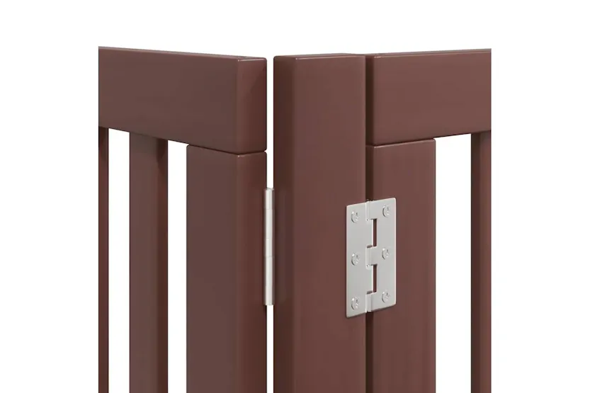 Vidaxl Dog Gate With Door Foldable 6 Panels Brown 480 Cm Poplar Wood Vidaxl Dog Gate With Door Foldable 6 Panels Brown 480 Cm Poplar Wood
