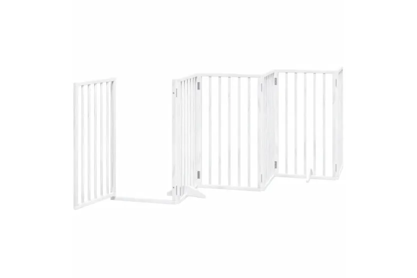 Vidaxl Dog Gate With Door Foldable 6 Panels White 300 Cm Poplar Wood Vidaxl Dog Gate With Door Foldable 6 Panels White 300 Cm Poplar Wood
