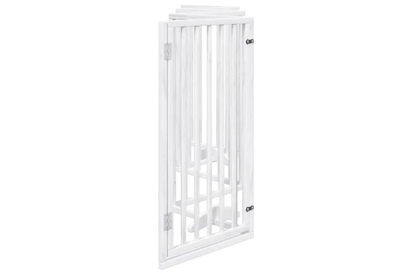 Vidaxl Dog Gate With Door Foldable 6 Panels White 300 Cm Poplar Wood Vidaxl Dog Gate With Door Foldable 6 Panels White 300 Cm Poplar Wood