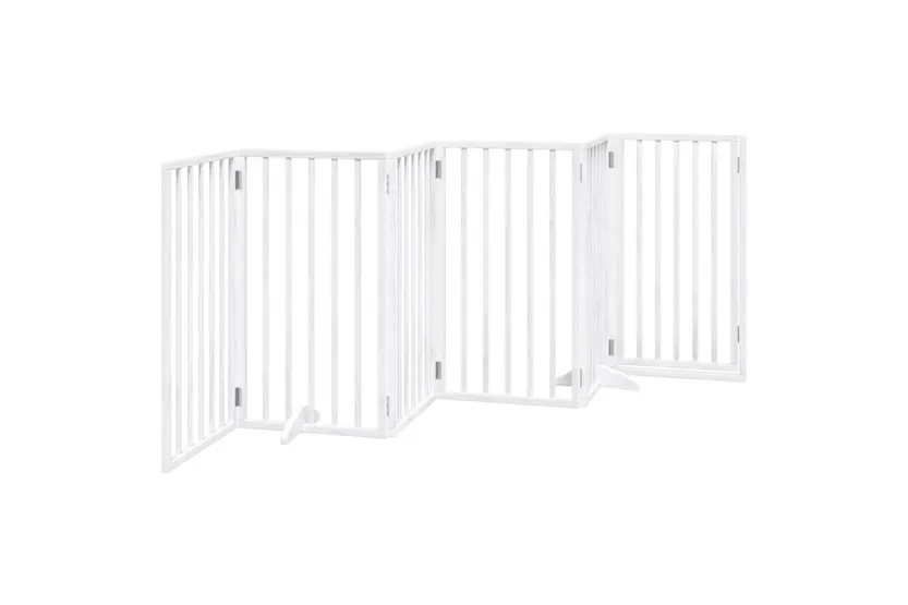 Vidaxl Dog Gate With Door Foldable 6 Panels White 300 Cm Poplar Wood Vidaxl Dog Gate With Door Foldable 6 Panels White 300 Cm Poplar Wood