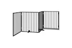 Vidaxl Dog Gate With Door Foldable 4 Panels Black 320 Cm Poplar Wood Vidaxl Dog Gate With Door Foldable 4 Panels Black 320 Cm Poplar Wood