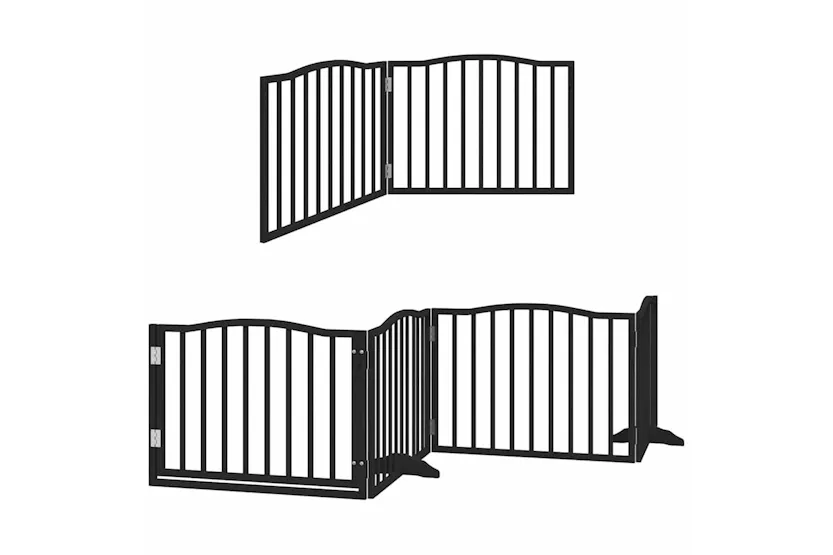 Vidaxl Dog Gate With Door Foldable 8 Panels Black 640 Cm Poplar Wood Vidaxl Dog Gate With Door Foldable 8 Panels Black 640 Cm Poplar Wood