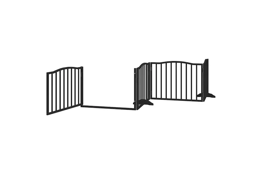 Vidaxl Dog Gate With Door Foldable 8 Panels Black 640 Cm Poplar Wood Vidaxl Dog Gate With Door Foldable 8 Panels Black 640 Cm Poplar Wood