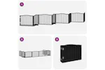 Vidaxl Dog Gate With Door Foldable 8 Panels Black 640 Cm Poplar Wood Vidaxl Dog Gate With Door Foldable 8 Panels Black 640 Cm Poplar Wood