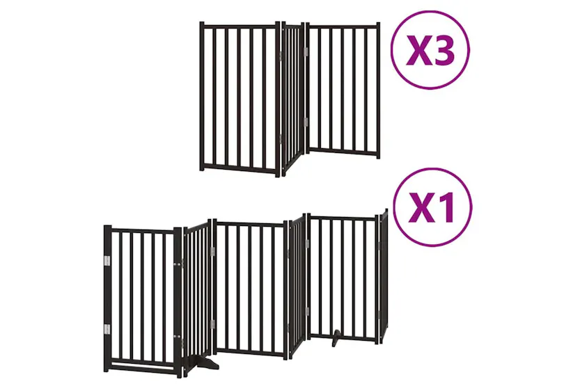 Vidaxl Dog Gate With Door Foldable 15 Panels Black 750 Cm Poplar Wood Vidaxl Dog Gate With Door Foldable 15 Panels Black 750 Cm Poplar Wood
