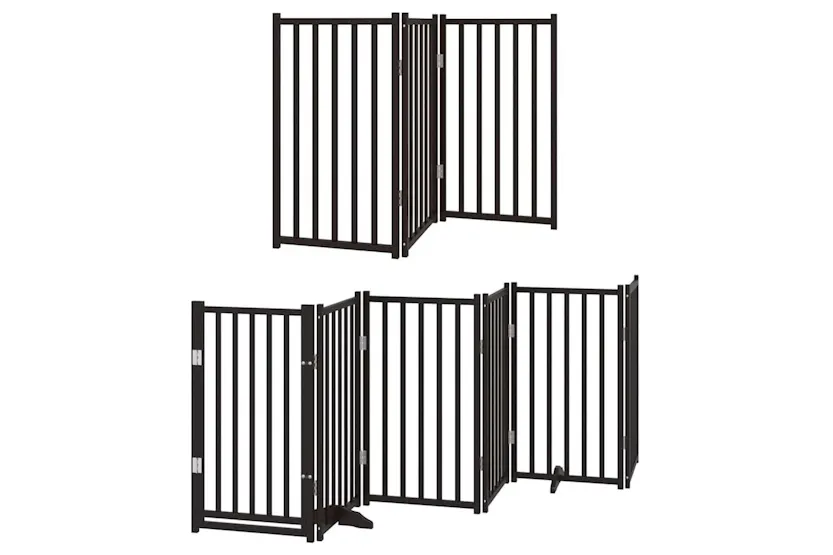 Vidaxl Dog Gate With Door Foldable 15 Panels Black 750 Cm Poplar Wood Vidaxl Dog Gate With Door Foldable 15 Panels Black 750 Cm Poplar Wood