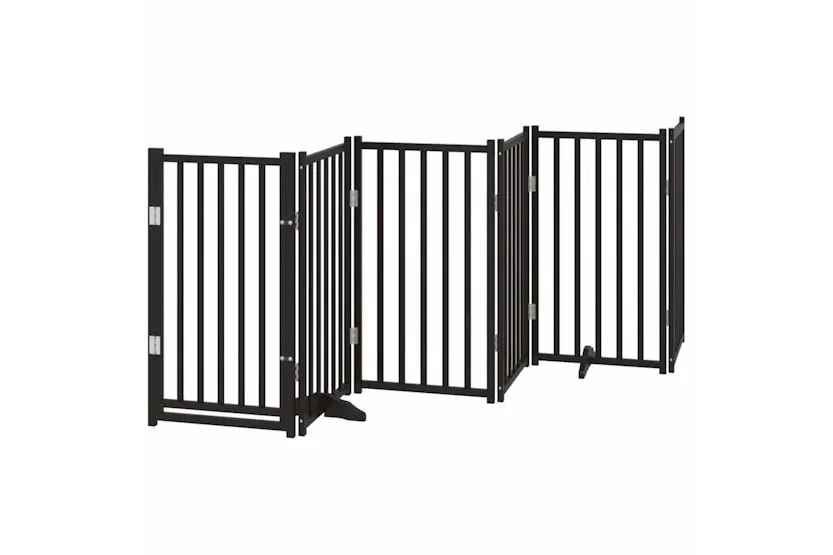 Vidaxl Dog Gate With Door Foldable 15 Panels Black 750 Cm Poplar Wood Vidaxl Dog Gate With Door Foldable 15 Panels Black 750 Cm Poplar Wood