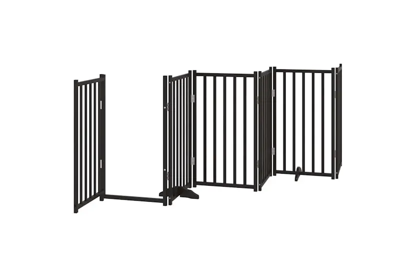 Vidaxl Dog Gate With Door Foldable 15 Panels Black 750 Cm Poplar Wood Vidaxl Dog Gate With Door Foldable 15 Panels Black 750 Cm Poplar Wood