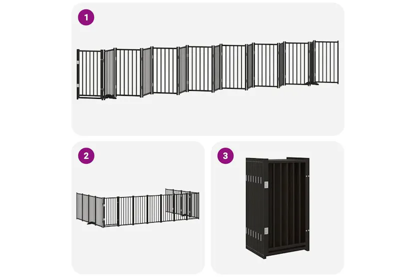 Vidaxl Dog Gate With Door Foldable 15 Panels Black 750 Cm Poplar Wood Vidaxl Dog Gate With Door Foldable 15 Panels Black 750 Cm Poplar Wood