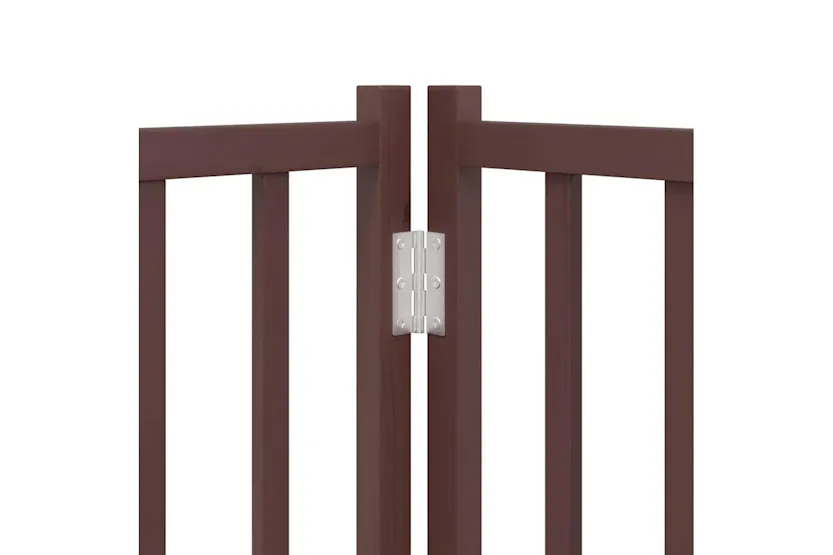 Vidaxl Dog Gate With Door Foldable 12 Panels Brown 600 Cm Poplar Wood Vidaxl Dog Gate With Door Foldable 12 Panels Brown 600 Cm Poplar Wood