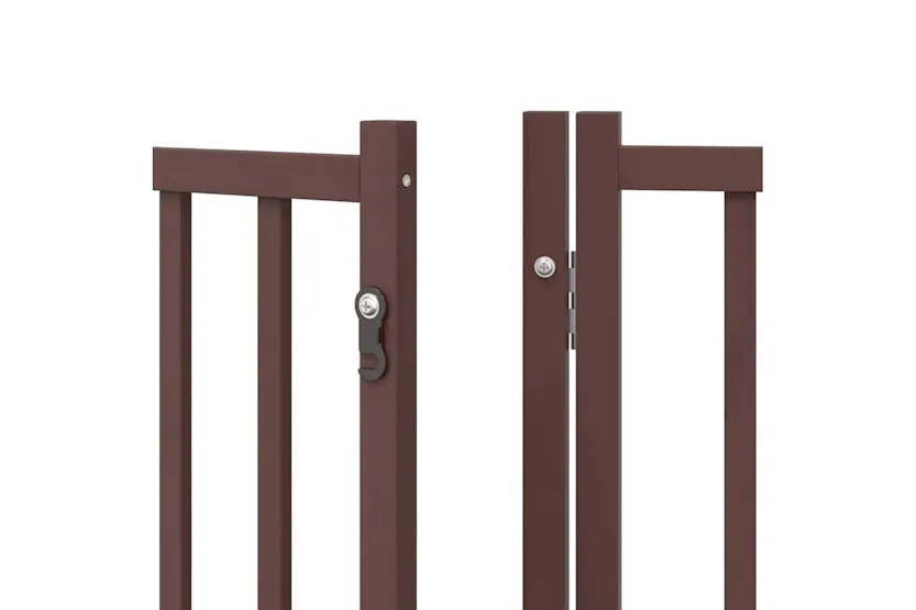 Vidaxl Dog Gate With Door Foldable 12 Panels Brown 600 Cm Poplar Wood Vidaxl Dog Gate With Door Foldable 12 Panels Brown 600 Cm Poplar Wood