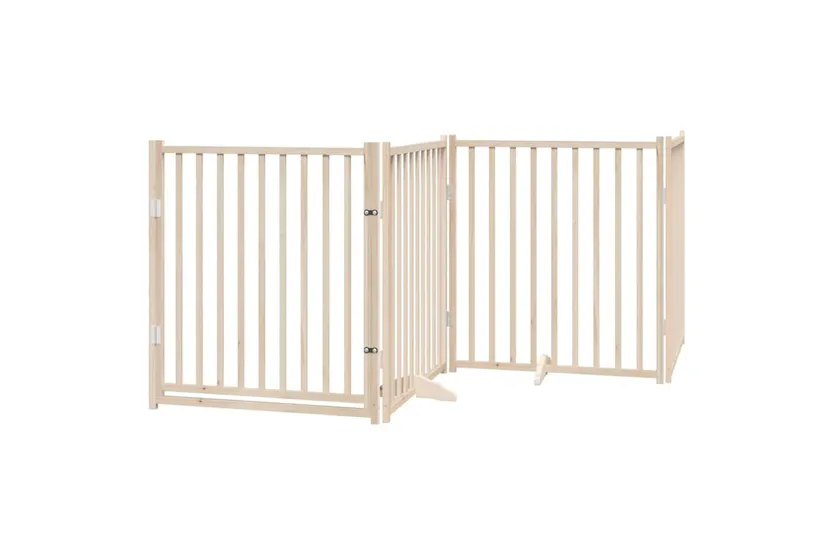 Vidaxl Dog Gate With Door Foldable 12 Panels 960 Cm Poplar Wood Vidaxl Dog Gate With Door Foldable 12 Panels 960 Cm Poplar Wood