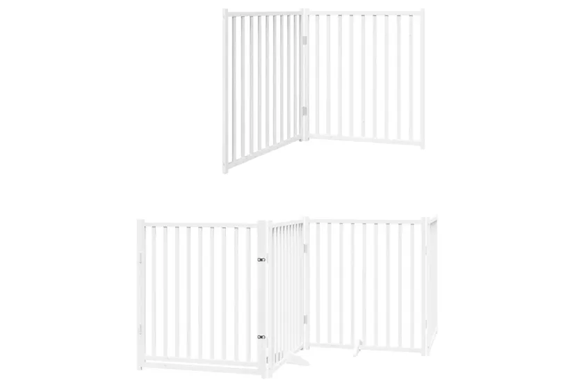 Vidaxl Dog Gate With Door Foldable 10 Panels White 800 Cm Poplar Wood Vidaxl Dog Gate With Door Foldable 10 Panels White 800 Cm Poplar Wood