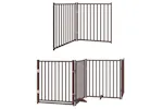Vidaxl Dog Gate With Door Foldable 6 Panels Brown 480 Cm Poplar Wood Vidaxl Dog Gate With Door Foldable 6 Panels Brown 480 Cm Poplar Wood