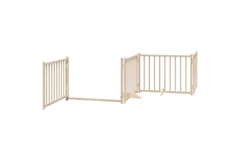 Vidaxl Dog Gate With Door Foldable 6 Panels 480 Cm Poplar Wood Vidaxl Dog Gate With Door Foldable 6 Panels 480 Cm Poplar Wood
