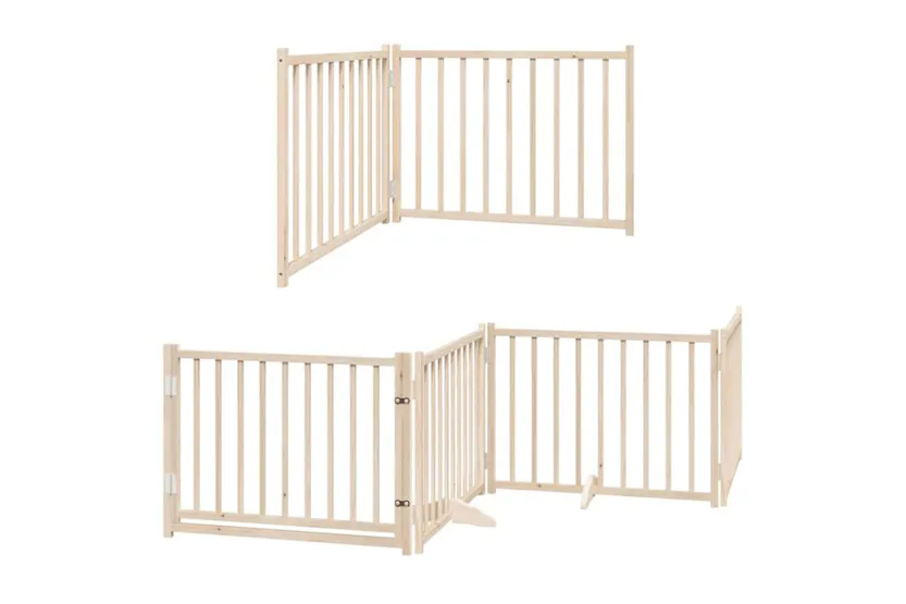 Vidaxl Dog Gate With Door Foldable 10 Panels 800 Cm Poplar Wood Vidaxl Dog Gate With Door Foldable 10 Panels 800 Cm Poplar Wood