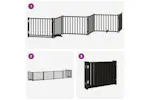Vidaxl Dog Gate With Door Foldable 6 Panels Black 480 Cm Poplar Wood Vidaxl Dog Gate With Door Foldable 6 Panels Black 480 Cm Poplar Wood