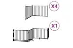 Vidaxl Dog Gate With Door Foldable 12 Panels Black 960 Cm Poplar Wood Vidaxl Dog Gate With Door Foldable 12 Panels Black 960 Cm Poplar Wood