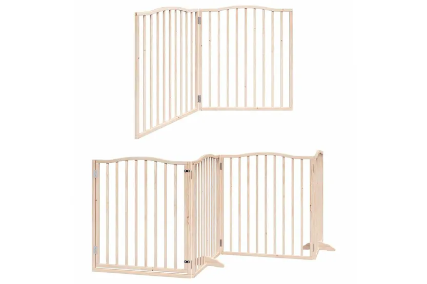 Vidaxl Dog Gate With Door Foldable 6 Panels 480 Cm Poplar Wood Vidaxl Dog Gate With Door Foldable 6 Panels 480 Cm Poplar Wood