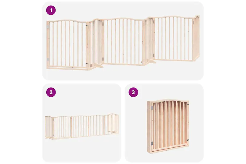 Vidaxl Dog Gate With Door Foldable 6 Panels 480 Cm Poplar Wood Vidaxl Dog Gate With Door Foldable 6 Panels 480 Cm Poplar Wood