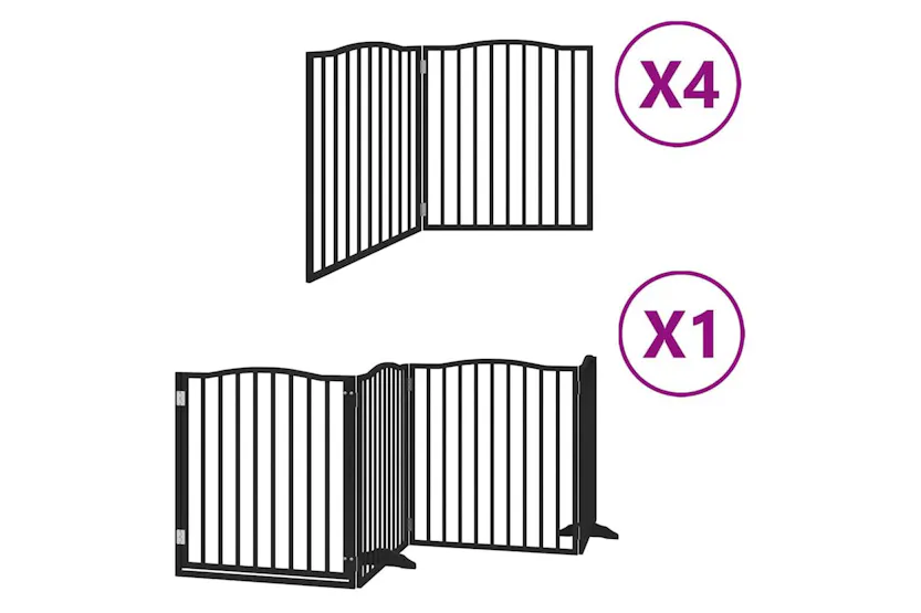 Vidaxl Dog Gate With Door Foldable 12 Panels Black 960 Cm Poplar Wood Vidaxl Dog Gate With Door Foldable 12 Panels Black 960 Cm Poplar Wood