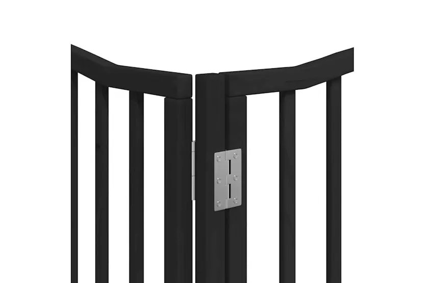 Vidaxl Dog Gate With Door Foldable 12 Panels Black 960 Cm Poplar Wood Vidaxl Dog Gate With Door Foldable 12 Panels Black 960 Cm Poplar Wood