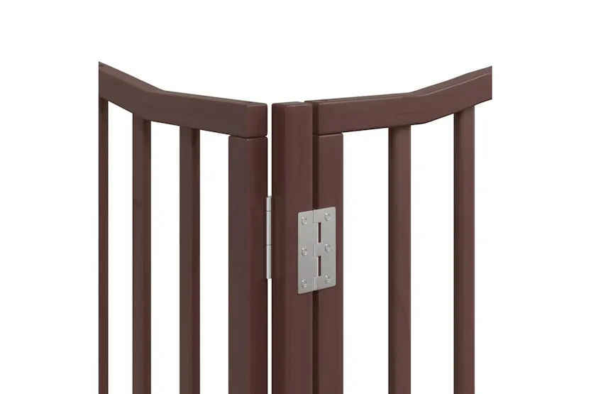 Vidaxl Dog Gate With Door Foldable 10 Panels Brown 800 Cm Poplar Wood Vidaxl Dog Gate With Door Foldable 10 Panels Brown 800 Cm Poplar Wood