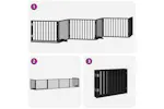 Vidaxl Dog Gate With Door Foldable 6 Panels Black 480 Cm Poplar Wood Vidaxl Dog Gate With Door Foldable 6 Panels Black 480 Cm Poplar Wood