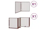 Vidaxl Dog Gate With Door Foldable 6 Panels Brown 480 Cm Poplar Wood Vidaxl Dog Gate With Door Foldable 6 Panels Brown 480 Cm Poplar Wood