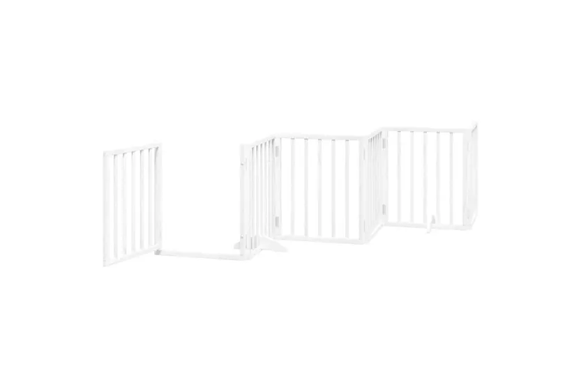 Vidaxl Dog Gate With Door Foldable 12 Panels White 600 Cm Poplar Wood Vidaxl Dog Gate With Door Foldable 12 Panels White 600 Cm Poplar Wood