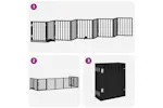 Vidaxl Dog Gate With Door Foldable 9 Panels Black 450 Cm Poplar Wood Vidaxl Dog Gate With Door Foldable 9 Panels Black 450 Cm Poplar Wood