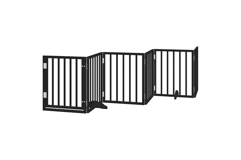 Vidaxl Dog Gate With Door Foldable 15 Panels Black 750 Cm Poplar Wood Vidaxl Dog Gate With Door Foldable 15 Panels Black 750 Cm Poplar Wood