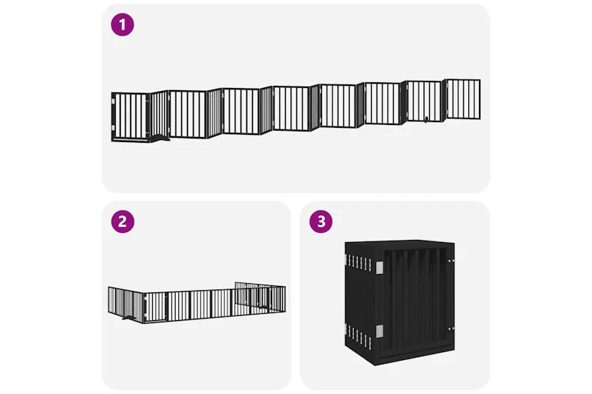 Vidaxl Dog Gate With Door Foldable 15 Panels Black 750 Cm Poplar Wood Vidaxl Dog Gate With Door Foldable 15 Panels Black 750 Cm Poplar Wood