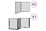 Vidaxl Dog Gate With Door Foldable 8 Panels Black 640 Cm Poplar Wood Vidaxl Dog Gate With Door Foldable 8 Panels Black 640 Cm Poplar Wood