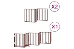 Vidaxl Dog Gate With Door Foldable 12 Panels Brown 600 Cm Poplar Wood Vidaxl Dog Gate With Door Foldable 12 Panels Brown 600 Cm Poplar Wood