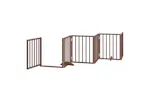 Vidaxl Dog Gate With Door Foldable 12 Panels Brown 600 Cm Poplar Wood Vidaxl Dog Gate With Door Foldable 12 Panels Brown 600 Cm Poplar Wood