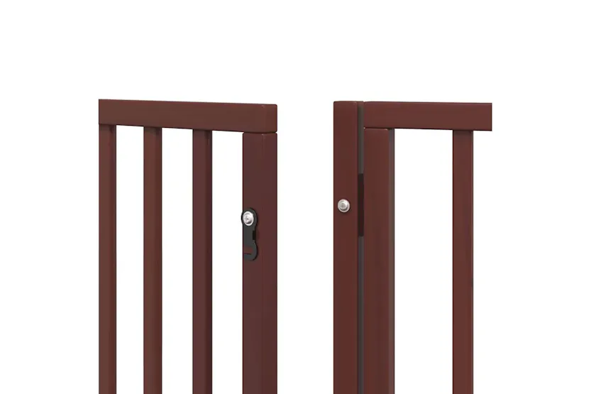 Vidaxl Dog Gate With Door Foldable 12 Panels Brown 600 Cm Poplar Wood Vidaxl Dog Gate With Door Foldable 12 Panels Brown 600 Cm Poplar Wood