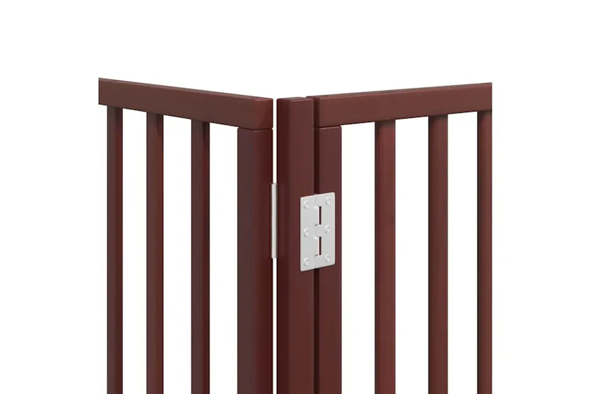Vidaxl Dog Gate With Door Foldable 12 Panels Brown 600 Cm Poplar Wood Vidaxl Dog Gate With Door Foldable 12 Panels Brown 600 Cm Poplar Wood