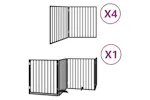 Vidaxl Dog Gate With Door Foldable 12 Panels Black 960 Cm Poplar Wood Vidaxl Dog Gate With Door Foldable 12 Panels Black 960 Cm Poplar Wood