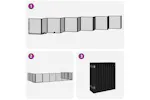 Vidaxl Dog Gate With Door Foldable 12 Panels Black 960 Cm Poplar Wood Vidaxl Dog Gate With Door Foldable 12 Panels Black 960 Cm Poplar Wood
