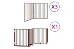 Vidaxl Dog Gate With Door Foldable 10 Panels Brown 800 Cm Poplar Wood Vidaxl Dog Gate With Door Foldable 10 Panels Brown 800 Cm Poplar Wood