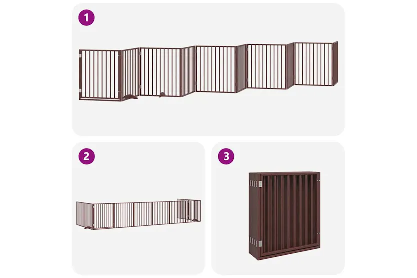Vidaxl Dog Gate With Door Foldable 10 Panels Brown 800 Cm Poplar Wood Vidaxl Dog Gate With Door Foldable 10 Panels Brown 800 Cm Poplar Wood