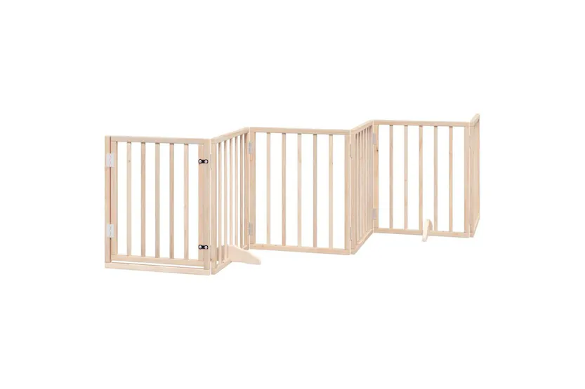 Vidaxl Dog Gate With Door Foldable 9 Panels 450 Cm Poplar Wood Vidaxl Dog Gate With Door Foldable 9 Panels 450 Cm Poplar Wood