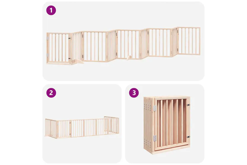 Vidaxl Dog Gate With Door Foldable 9 Panels 450 Cm Poplar Wood Vidaxl Dog Gate With Door Foldable 9 Panels 450 Cm Poplar Wood