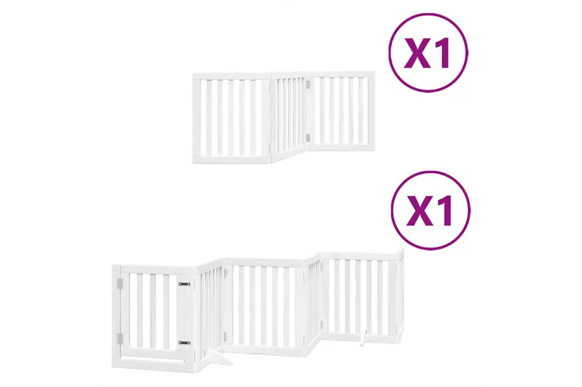 Vidaxl Dog Gate With Door Foldable 9 Panels White 450 Cm Poplar Wood Vidaxl Dog Gate With Door Foldable 9 Panels White 450 Cm Poplar Wood
