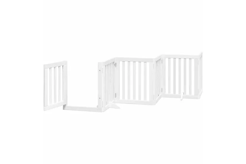 Vidaxl Dog Gate With Door Foldable 9 Panels White 450 Cm Poplar Wood Vidaxl Dog Gate With Door Foldable 9 Panels White 450 Cm Poplar Wood