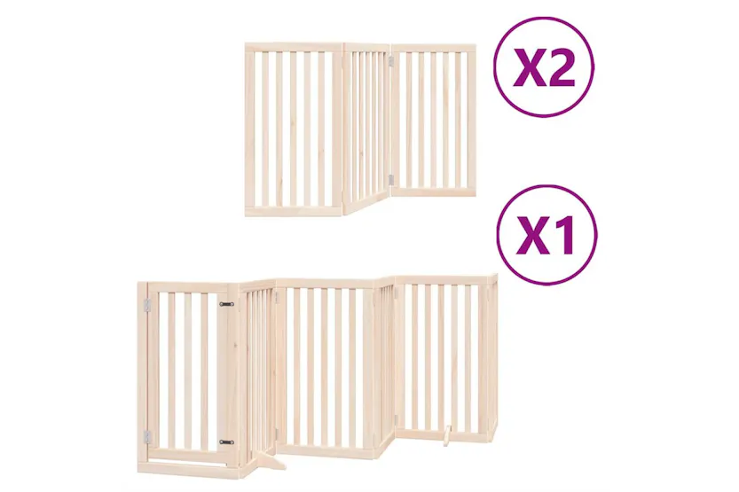 Vidaxl Dog Gate With Door Foldable 12 Panels 600 Cm Poplar Wood Vidaxl Dog Gate With Door Foldable 12 Panels 600 Cm Poplar Wood