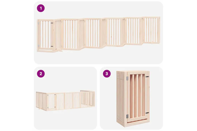 Vidaxl Dog Gate With Door Foldable 12 Panels 600 Cm Poplar Wood Vidaxl Dog Gate With Door Foldable 12 Panels 600 Cm Poplar Wood